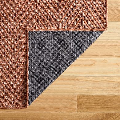 Town & Country Pax Herringbone Textured Solid Everwash Washable Area Rug