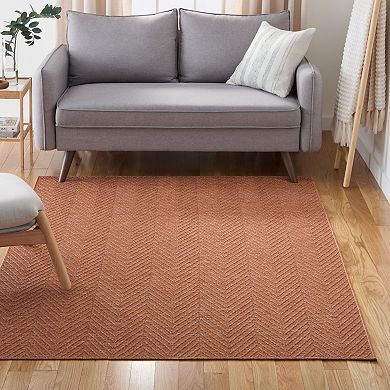 Town & Country Pax Herringbone Textured Solid Everwash Washable Area Rug