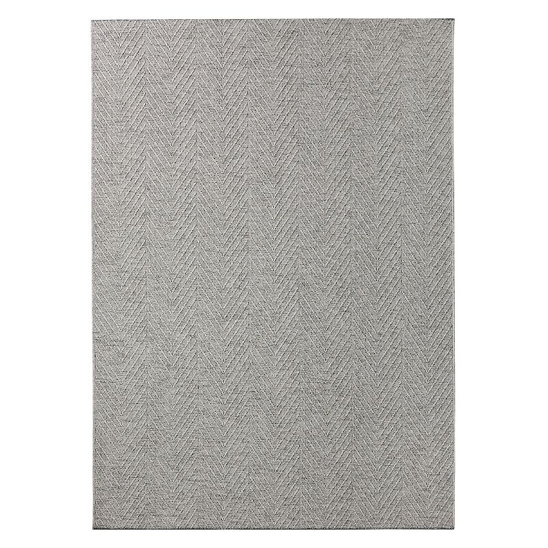 TOWN & COUNTRY BASICS Pax Herringbone Textured Solid Everwash® Washable Area Rug  Low Pile  Non-Slip Backing  Easy Clean Pet & Family Friendly Rug  Gray  9 x12