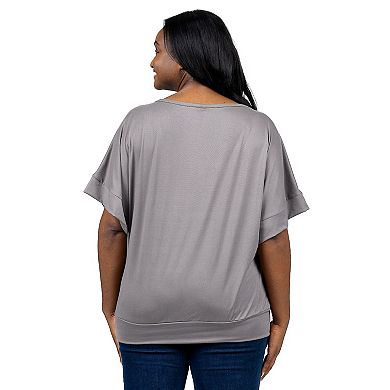 Plus Size 24Seven Comfort Apparel Short Sleeve Dolman Top