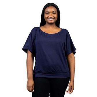 Plus Size 24Seven Comfort Apparel Short Sleeve Dolman Top