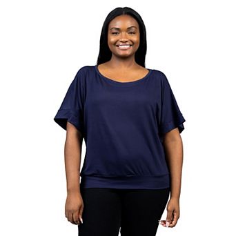 Plus Size 24Seven Comfort Apparel Short Sleeve Dolman Top