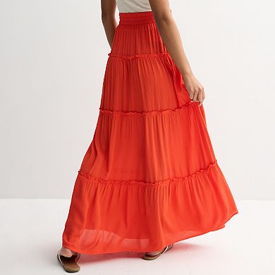 Juniors' SO® Tiered Maxi Skirt