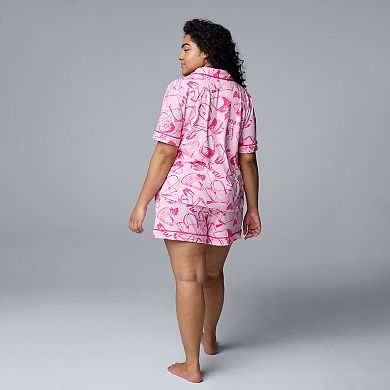 Plus Size Simply Vera Vera Wang 2-pc. Pajama Top & Pajama Shorts Sleepwear Set