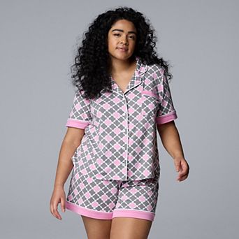 Plus Size Simply Vera Vera Wang 2 pc Pajama Top & Pajama Shorts Sleepwear Set