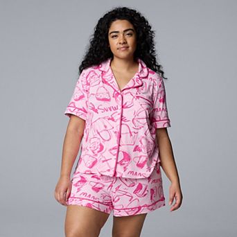 Plus Size Simply Vera Vera Wang 2 pc Pajama Top & Pajama Shorts Sleepwear Set