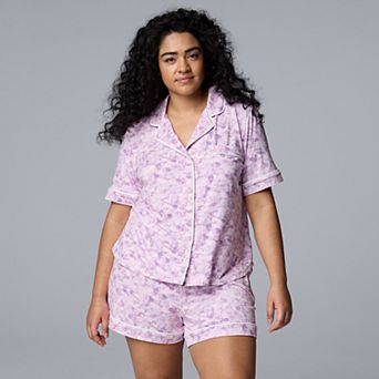 Plus Size Simply Vera Vera Wang 2 pc Pajama Top & Pajama Shorts Sleepwear Set