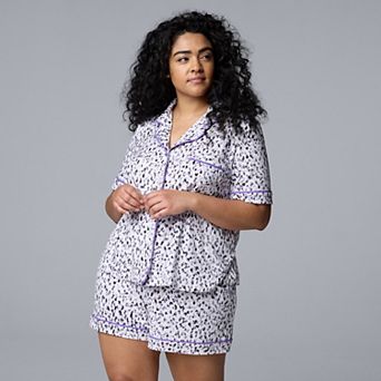 Plus Size Simply Vera Vera Wang 2 pc Pajama Top & Pajama Shorts Sleepwear Set