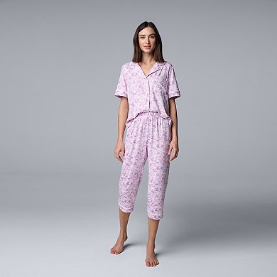Women's Simply Vera Vera Wang 2-pc. Pajama Top & Pajama Capri Pant Set