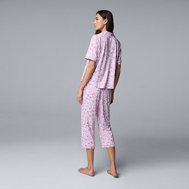 Women's Simply Vera Vera Wang 2-pc. Pajama Top & Pajama Capri Pant Set