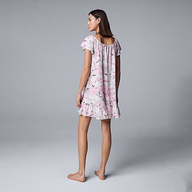 Women's Simply Vera Vera Wang Short Sleeve Sleepshirt Nightgown