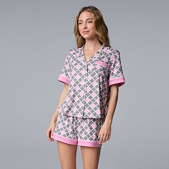Women's Simply Vera Vera Wang 2 pc Pajama Top & Pajama Shorts Sleepwear Set
