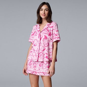Women's Simply Vera Vera Wang 2 pc Pajama Top & Pajama Shorts Sleepwear Set
