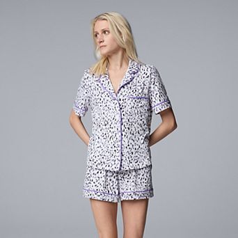Women's Simply Vera Vera Wang 2 pc Pajama Top & Pajama Shorts Sleepwear Set
