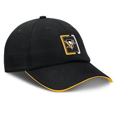 Men's Fanatics Black/Gold Pittsburgh Penguins Authentic Pro Ripstop Adjustable Hat