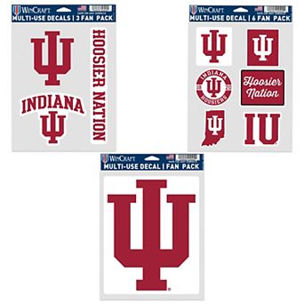 WinCraft Indiana Hoosiers Three-Pack Fan Decal Set