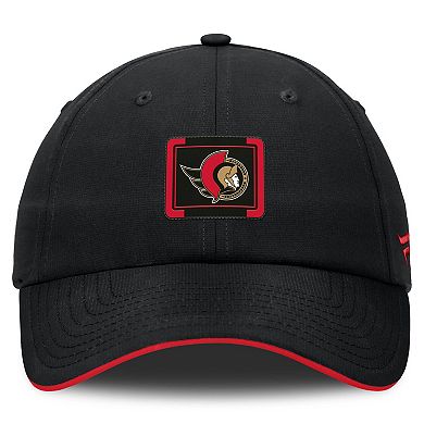 Men's Fanatics Black/Red Ottawa Senators Authentic Pro Ripstop Adjustable Hat