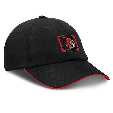 Men's Fanatics Black/Red Ottawa Senators Authentic Pro Ripstop Adjustable Hat