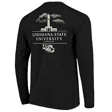 Men's Black LSU Tigers Comfort Colors Campus Nights Long Sleeve T-Shirt