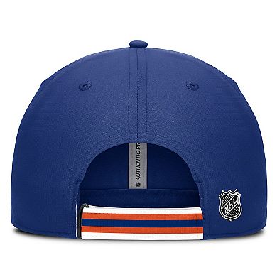Men's Fanatics Royal/Orange Edmonton Oilers Authentic Pro Ripstop Adjustable Hat
