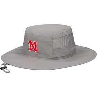 Men's Columbia Gray Nebraska Huskers Bora Bora III Omni-Shade Booney Hat