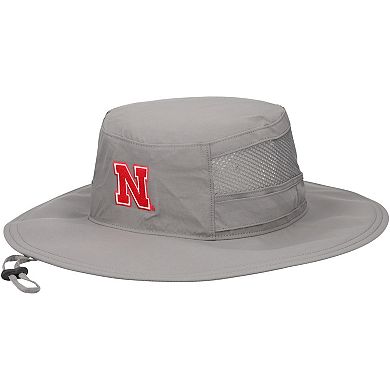 Men's Columbia Gray Nebraska Huskers Bora Bora III Omni-Shade Booney Hat