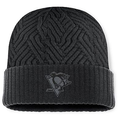 Men's Fanatics Black Pittsburgh Penguins Authentic Pro Road Cuffed Knit Hat