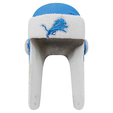 Men's New Era Blue Detroit Lions Sherpa Trapper Hat