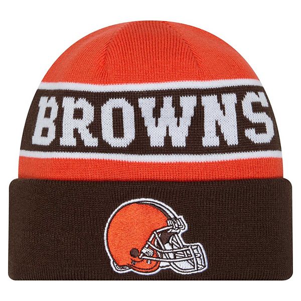 Men s New Era Brown Cleveland Browns Reverse Cuffed Knit Hat
