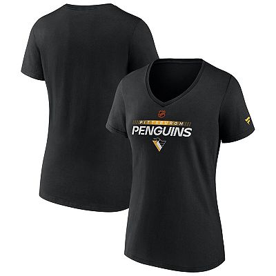 Women s Fanatics Black Pittsburgh Penguins Special Edition V Neck T Shirt