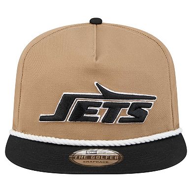 Men's New Era Khaki/Black New York Jets Desert Golfer Snapback Hat