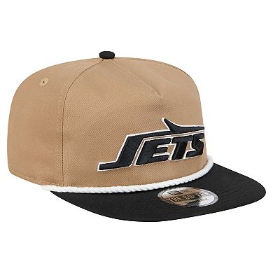 Men's New Era Khaki/Black New York Jets Desert Golfer Snapback Hat