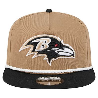 Men's New Era Khaki/Black Baltimore Ravens Desert Golfer Snapback Hat