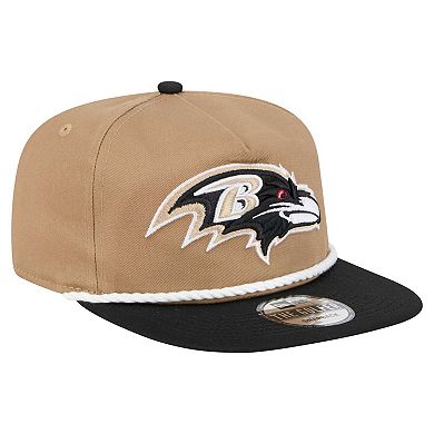 Men's New Era Khaki/Black Baltimore Ravens Desert Golfer Snapback Hat