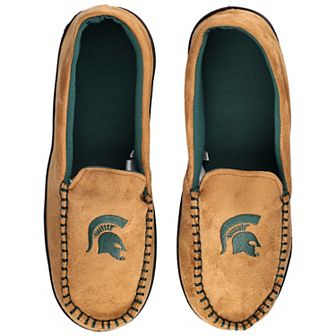 Men's ZooZatz Brown Michigan State Spartans Moccasin Slippers