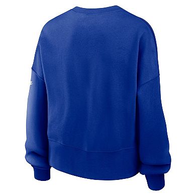 Women's Nike Royal Dallas Cowboys Oversized Long Sleeve Cropped Sweatshirt