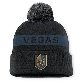 Women's Fanatics Black/ Vegas Golden Knights Authentic Pro Rink Cuffed Knit Hat with Pom