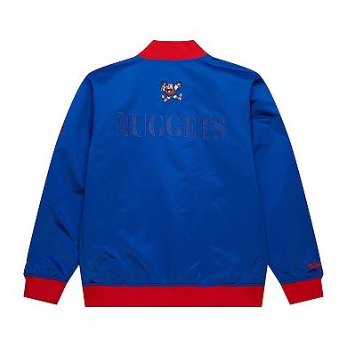Men's Mitchell & Ness Royal Denver Nuggets Hardwood Classics Team OG 3.0 Lightweight Satin Full-Snap Jacket