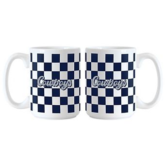 Dallas Cowboys 2-Pack 15oz. Checkered Wordmark Mug Set
