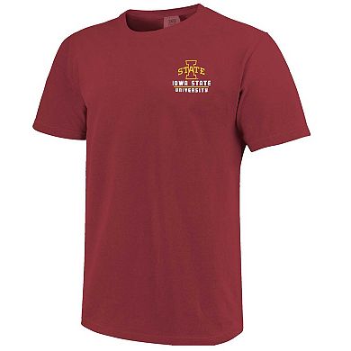 Men's Cardinal Iowa State Cyclones Striped Campus Skyline T-Shirt