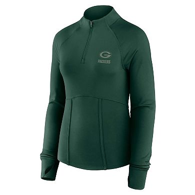 Women's Fanatics Green Green Bay Packers Elements Raglan Quarter-Zip Jacket