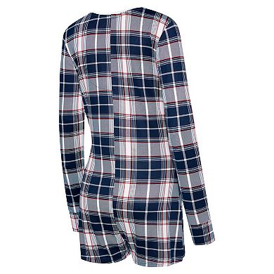 Women's Concepts Sport Navy Boston Red Sox Ashford Plaid V-Neck Knit Romper