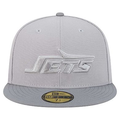 Men's New Era Gray/Graphite New York Jets Iron Cloud 59FIFTY Fitted Hat