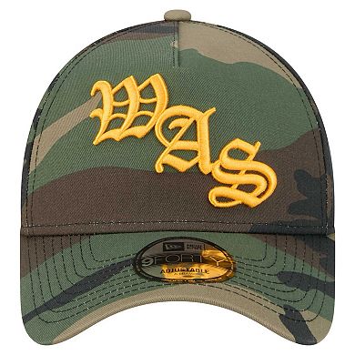 Men's New Era Camo Washington Commanders Mystic Camo A-Frame 9FORTY Adjustable Hat
