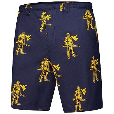 Men's Columbia Navy West Virginia Mountaineers Backcast III Printed Short