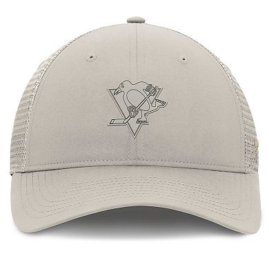 Women's Fanatics Tan Pittsburgh Penguins Authentic Pro Road Trucker Adjustable Hat