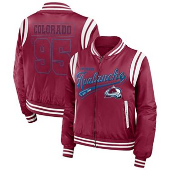 Women's WEAR by Erin Andrews Garnet Colorado Avalanche Baller Full-Zip Bomber Jacket