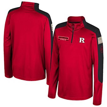 Youth Colosseum Scarlet Rutgers Scarlet Knights OHT Military Appreciation Cyclone Quarter-Zip Windshirt