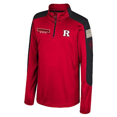 Youth Colosseum Scarlet Rutgers Scarlet Knights OHT Military Appreciation Cyclone Quarter-Zip Windshirt