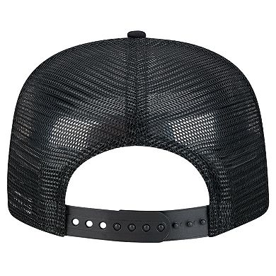 Men's New Era Black Philadelphia 76ers Tone Foam Meshback Golfer Snapback Hat